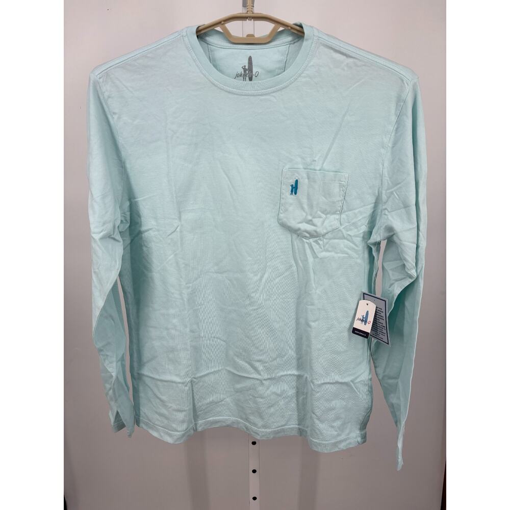Johnnie-O Men M Brennan Long Sleeve T-Shirt Whaler Blue Crew Neck Casual Tee NWT